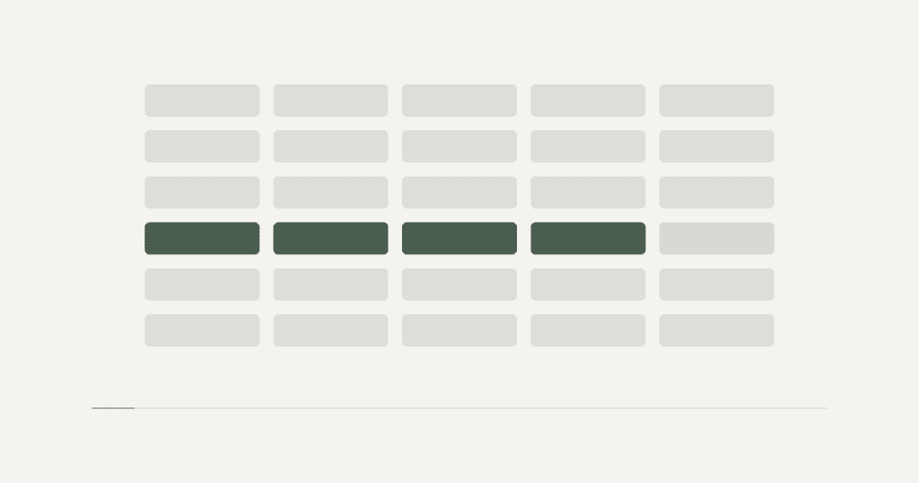 Composição geométrica minimalista em tons neutros com destaque em verde-musgo