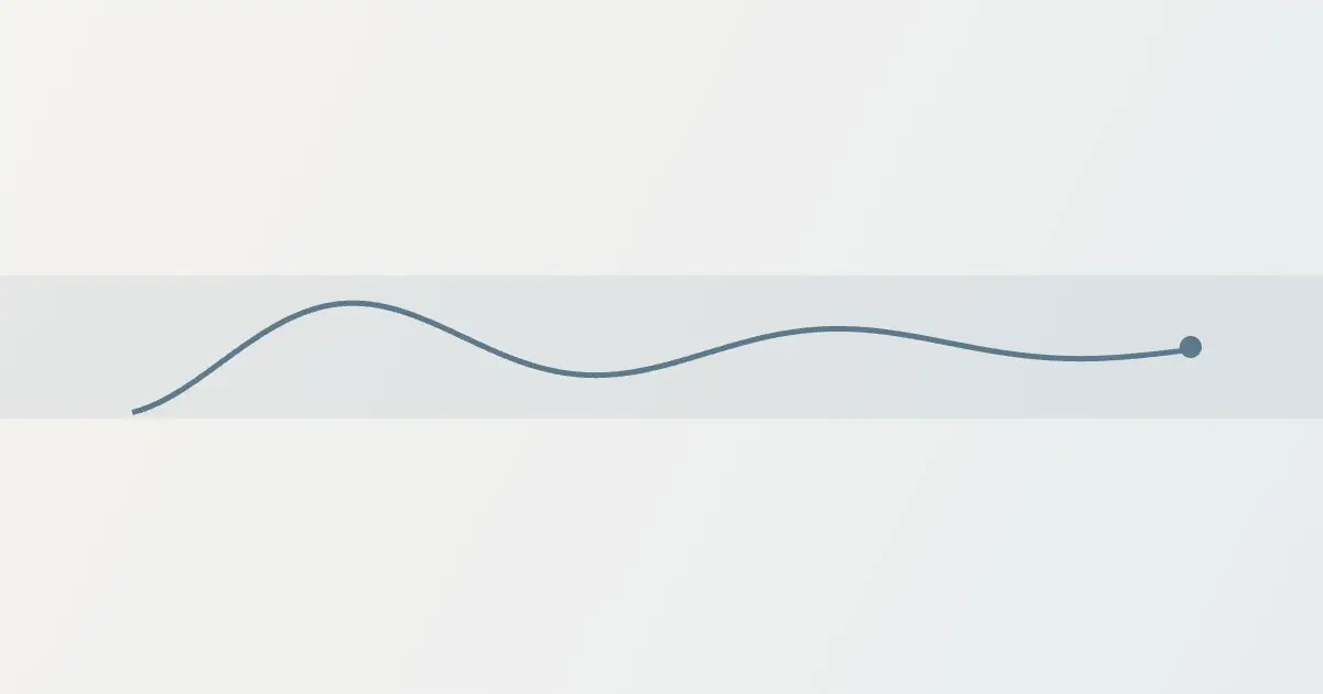 Curva estável dentro de uma faixa, em azul-acinzentado